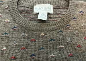 F17 Vintage Men Tricots St Raphael 100% pure Wool Pullover Sweater X Large